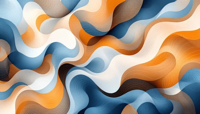 Abstract flowing shapes representing gentle movement discovery pathways